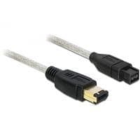 DeLOCK - IEEE 1394-kabel - 9-stifts FireWire 800 (M) - FireWire, 6-stift (M) - 2,0 m (IEEE 1394b) (82596)