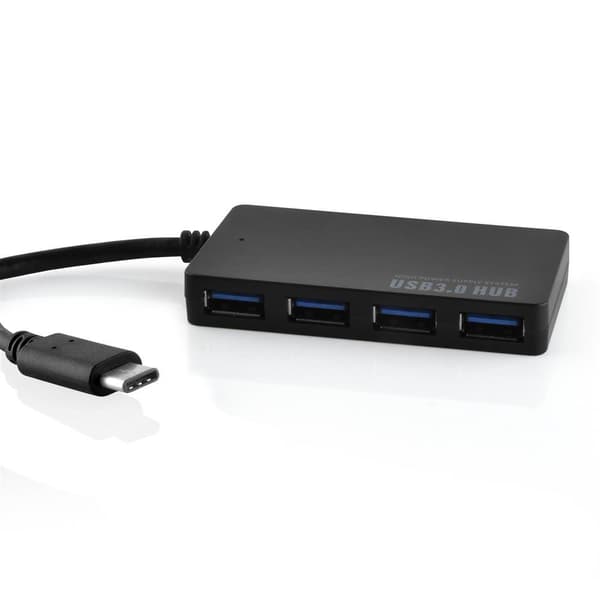 4-porttinen USB 3.0 Multi-interface USB Hub Plug & Play USB-C-liittimellä Type-C-liittimellä ja virtalähteellä sopii kannettaviin tietokoneisiin,