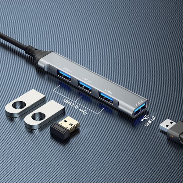 Dudao USB-Hubb 4in1 USB-C til 4x USB-A (3 x USB2.0 / USB3.0)
