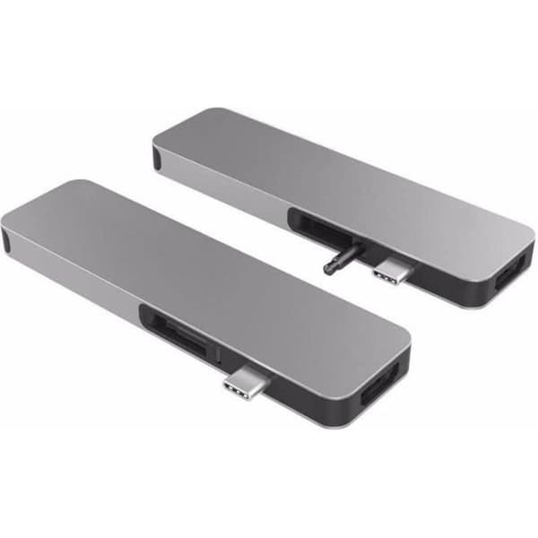 USB-C dockningsstation - MOBILITET - HyperDrive SOLO - 4K - Laddning - Grå aluminium