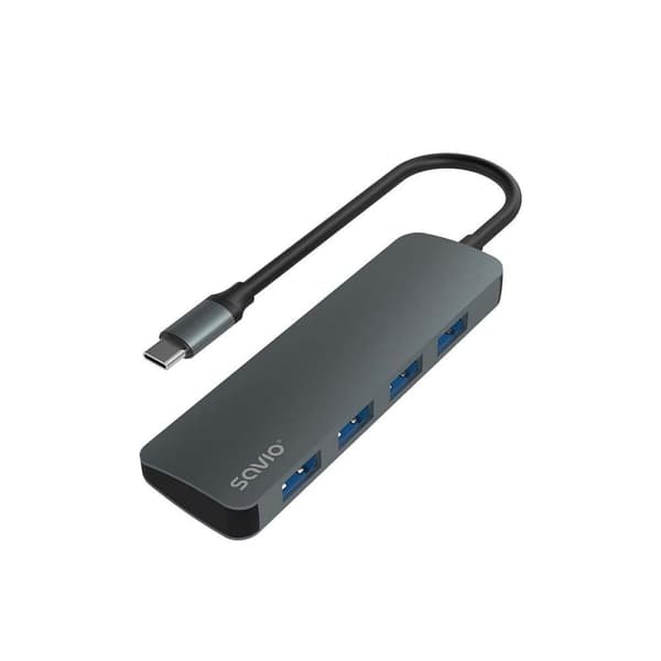 4-Port USB-C Hub Savio AK-54 Grå