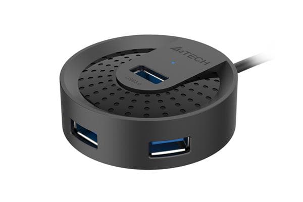 HUB extern A4TECH, porturi USB-A: USB 3.0 x 4, conectare prin USB , cablu 1.0 m, negru, "HUB-30-BK" (timbru verde 0.8 lei)