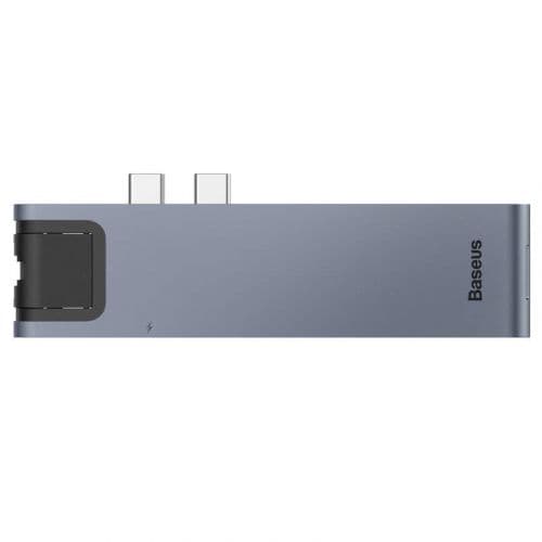 DOCKING Station Baseus, conectare PC USB Type-C x 2, USB 3.0 x 2, USB Type C x 1 PD 87W,SD x 1,MicroSD x 1,HDMI x 1/4K/60Hz,RJ-45 Gigabit LAN x 1,gri