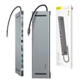 Miniatyrbild 8 av 8: Baseus Enjoyment Series Multi-functional Type-C intelligent HD HUB（PD/HD4K*2/VGA/RJ45/SD/TF/USB*3/Audio*1/Stand)Dark gray
