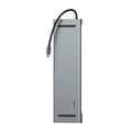 Miniatyrbild 2 av 8: Baseus Enjoyment Series Multi-functional Type-C intelligent HD HUB（PD/HD4K*2/VGA/RJ45/SD/TF/USB*3/Audio*1/Stand)Dark gray
