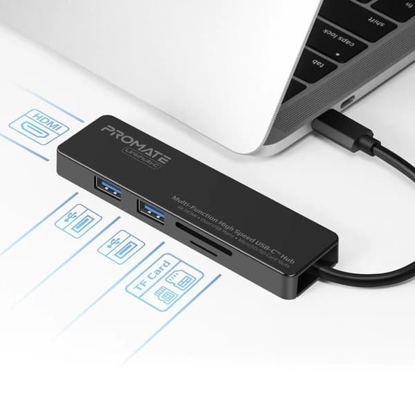 PROMATE LinkHub-C USB-C to HDMI 4K / 2X USB 3.0 / SD