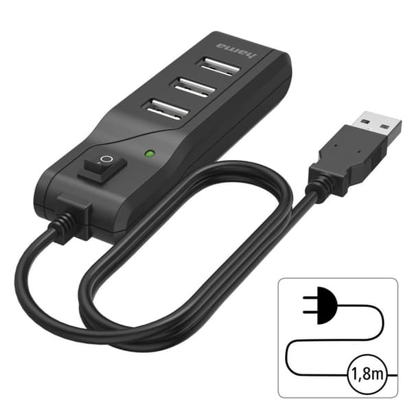 USB Hub, 4 Ports, HAMA-200118
