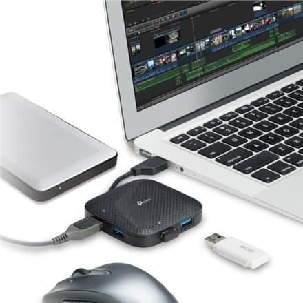 TP-Link UH400 USB 3.2 Gen 1 (3.1 Gen 1) Type-A 5000 Mbit/s Black