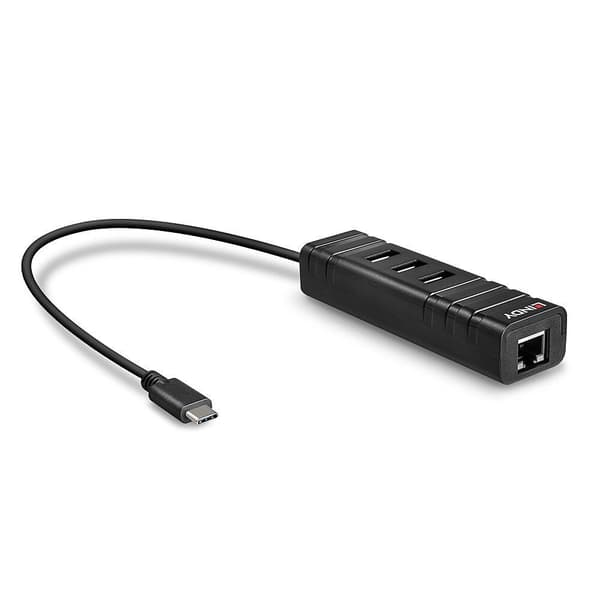Lindy Hub USB 3.1 Type-C, USB-A + RJ45 "LY-43249" (timbru verde 0.18 lei)