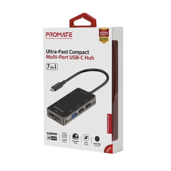 PROMATE PrimeHub-Lite USB-C Multimedia Hub / 4K HDMI / USB3.0 / SD / PD