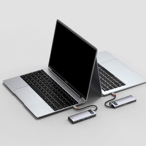 Baseus CAHUB-CV0G Metal Gleam Series 8in1 Hub / USB-C to 3x USB 3.0 / HDMI / USB-C PD / Ethernet RJ45 / microSD/SD