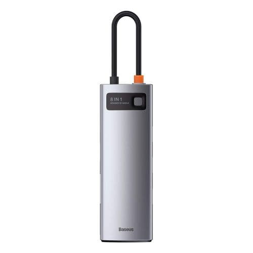 Baseus CAHUB-CV0G Metal Gleam Series 8in1 Hub / USB-C to 3x USB 3.0 / HDMI / USB-C PD / Ethernet RJ45 / microSD/SD