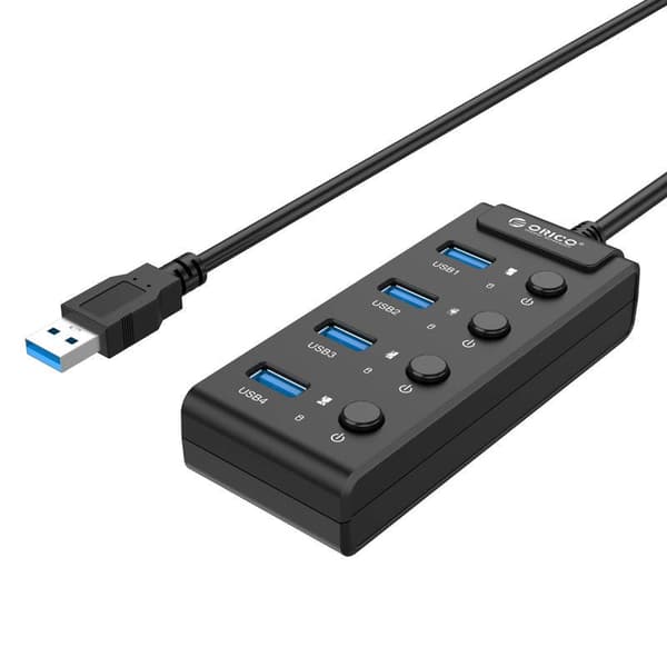 Orico  USB 3.0. Hub with switches, 4x USB (black)