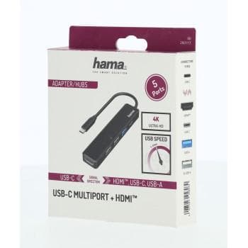 USB-C, Hub, Multiport, 5 Ports,3х USB-A,1x USB-C, HDMI,4К