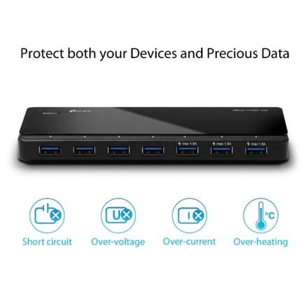 TP-Link UH700 USB 3.2 Gen 1 (3.1 Gen 1) Micro-B 5000 Mbit/s Black