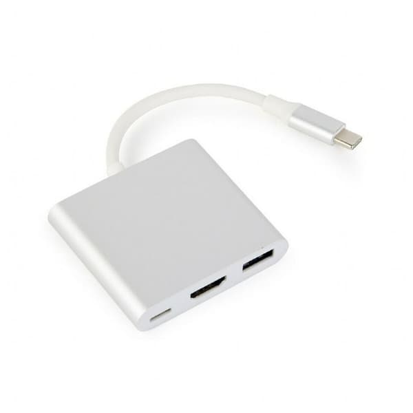 USB-C HUB 3 Portar GEMBIRD A-CM-HDMIF-02-SV Silvrig Silver