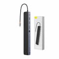 Miniatyrbilde 6 av 8: Hub 12w1 Baseus EliteJoy Gen2 series USB-C do 2xHDMI+ 3xUSB 3.0+ PD+ DP+ SD/TF+ RJ45+Type-C+ 3.5mm (dark grey)