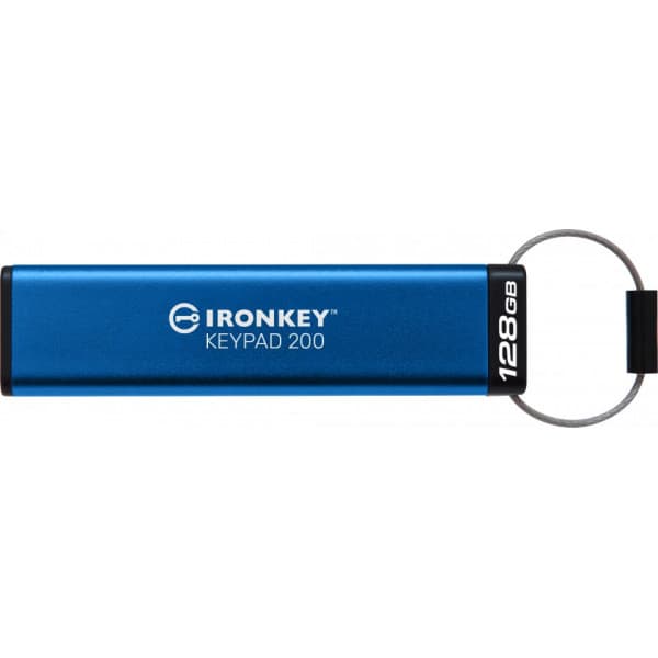 Kingston IronKey Keypad 200 128 Gt 256-bit XTS-AES -USB 32 Gen 1 -muisti