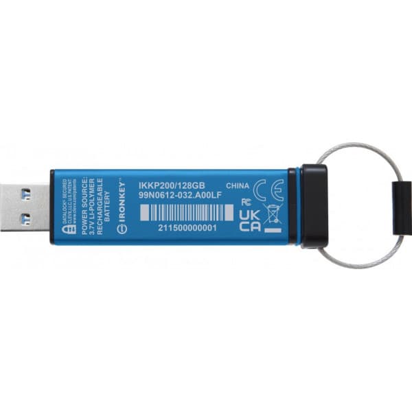 Kingston IronKey Keypad 200 128 Gt 256-bit XTS-AES -USB 32 Gen 1 -muisti