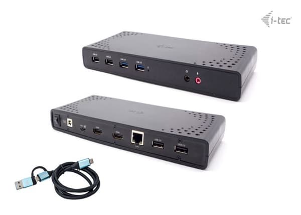 I-TEC USB 3.0/USB-C/Thunderbolt Dockningsstation 2x HDMI 1x GLAN 2x USB 3.2 Gen.1 4x USB 2.0 1x Audio Jack 1x Mic Jack PD 85W KL