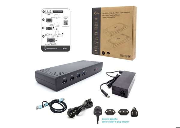 I-TEC USB 3.0/USB-C/Thunderbolt Dockningsstation 2x HDMI 1x GLAN 2x USB 3.2 Gen.1 4x USB 2.0 1x Audio Jack 1x Mic Jack PD 85W KL