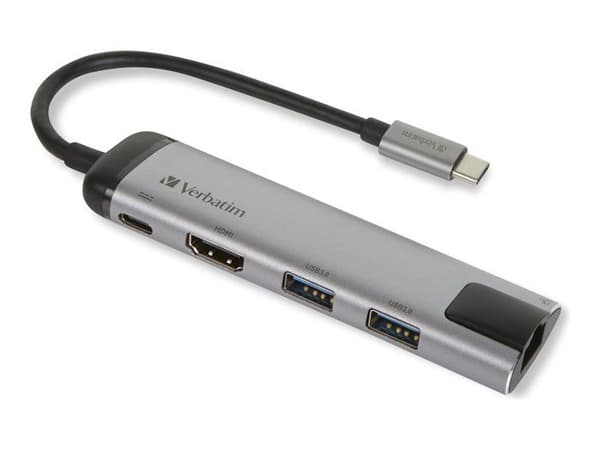 Dockningsstation - VERBATIM - USB-C - HDMI - GigE - 128 Go flashminne - 64 Go lagring