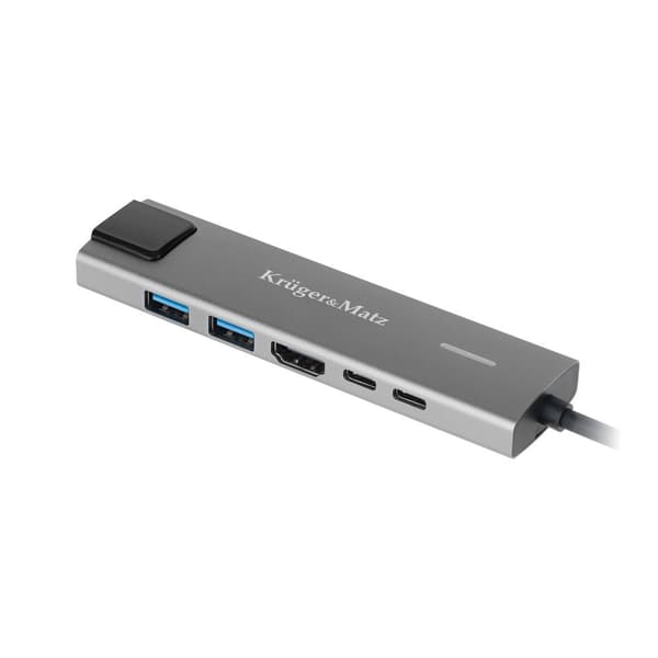 Adapter (HUB) USB typ C till HDMI/2x USB3.0/2x USB typ C/RJ45