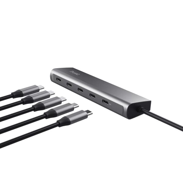 USB-keskitin Trust 25136 Hopeinen (1 osaa)