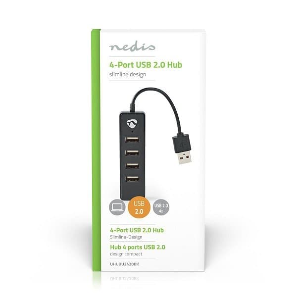 Nedis UHUBU2420BK USB Hub - Splitter