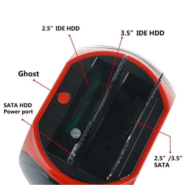 Dockningsstation för hårddisk - Multifunktionell - 2,5/3,5 tum - USB 2.0 - e-SATA - Kortläsare