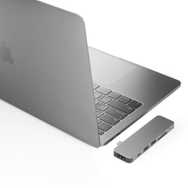 USB-C dockningsstation - MOBILITET - HyperDrive SOLO - 4K - Laddning - Grå aluminium