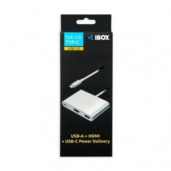 USB Hub Ibox IUH3CFT1 Hvid Sølvfarvet