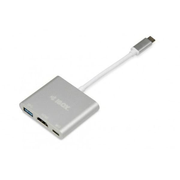 USB Hub Ibox IUH3CFT1 Hvid Sølvfarvet