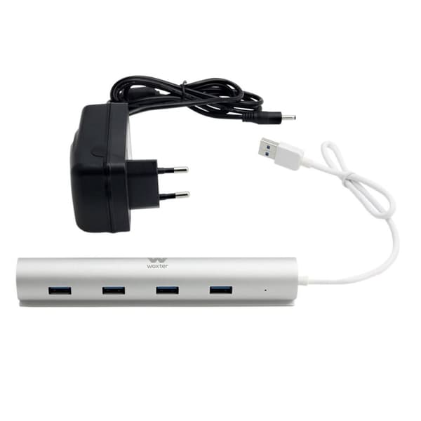 USB Hub Woxter PE26-142 Hvid Sølvfarvet Aluminium (1 enheder)