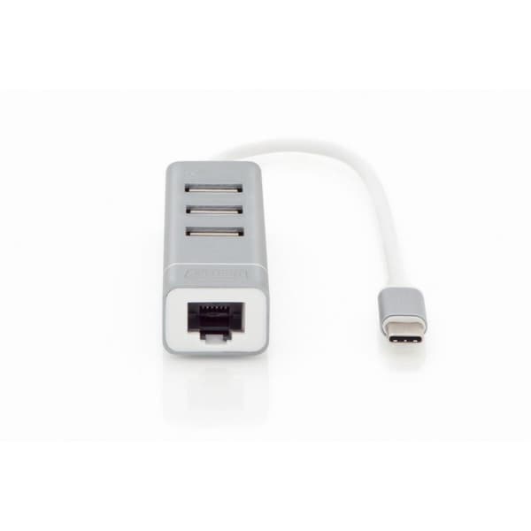 USB-HUB Digitus Grå Silvrig Aluminium