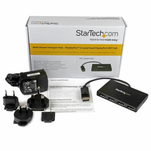 USB-HUB Startech MSTDP124DP Svart