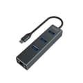 Miniatyrbild 1 av 5: USB-C HUB 4 Portar Savio AK-57 Ethernet (RJ-45) Grå