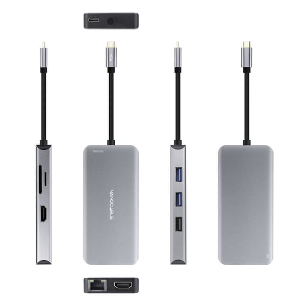 USB-HUB NANOCABLE 10.16.1009 Grå (1 antal)