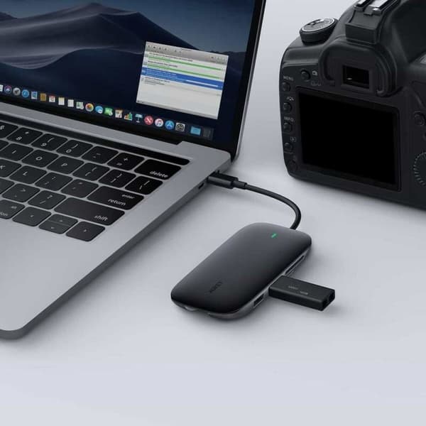USB Hub Aukey CB-C71 Sort 100 W