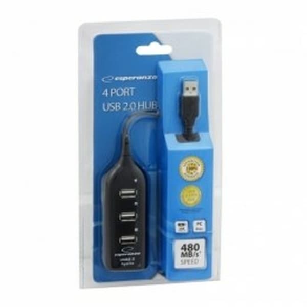 USB Hub Esperanza EA116 Sort