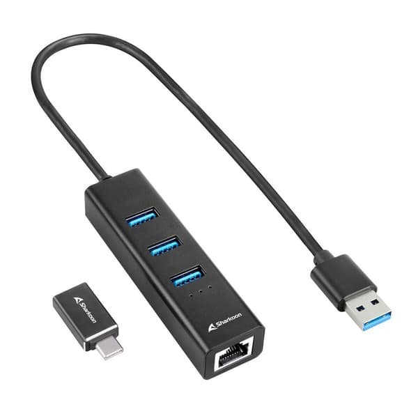 4-Port USB-Hub Sharkoon Svart