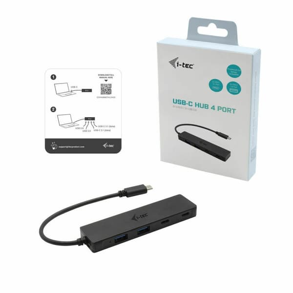 USB Hub i-Tec C31HUBMETAL2A2C Svart