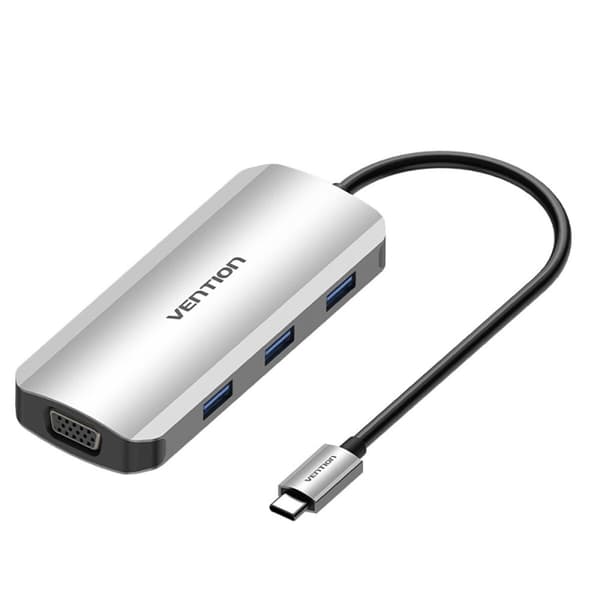 USB-keskitin Vention TOIHB 100 W Hopeinen