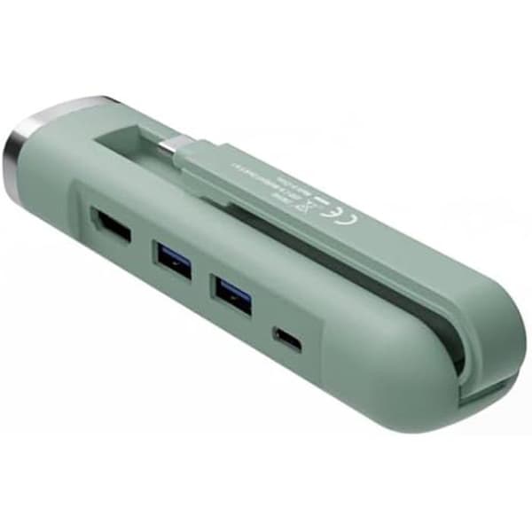 EWENT multiprotokoll USB-C och USB-A-hub - HDMI 4K vid 30Hz - 5 i 1 - Grön