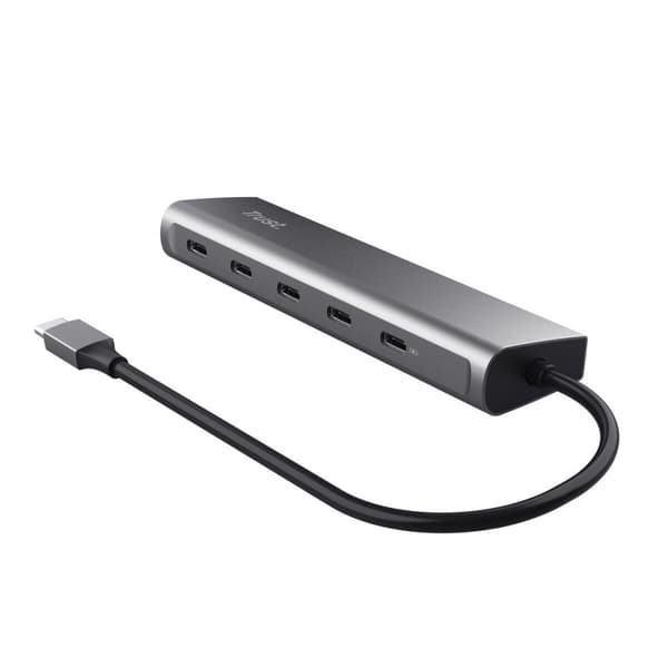 USB-keskitin Trust 25136 Hopeinen (1 osaa)