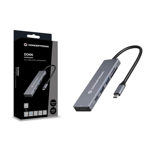 USB-HUB Conceptronic 110520207101 Grå 100 W
