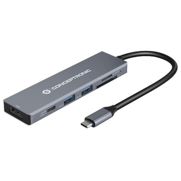 USB-HUB Conceptronic 110520207101 Grå 100 W
