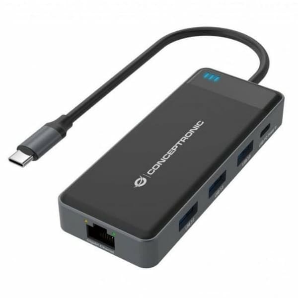 USB Hub Conceptronic DONN14G Sort Grå 100 W