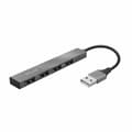 Miniatyrbild 1 av 3: USB-HUB Trust 23786 USB x 4 Grå Silvrig Aluminium 3600 W