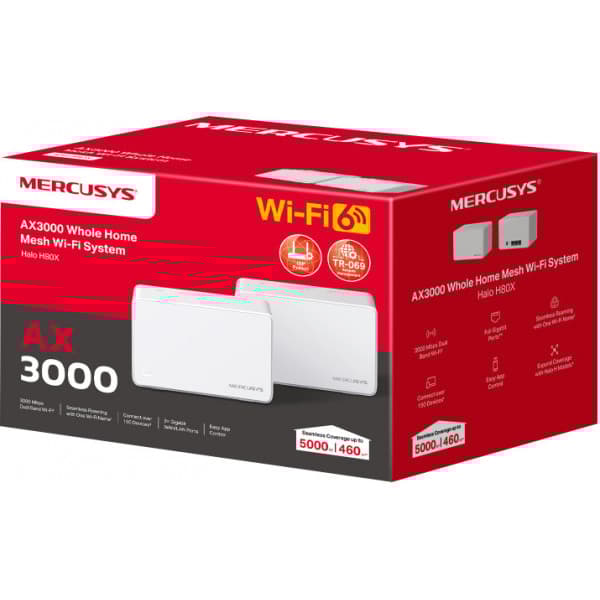 Mercusys Halo H80X WiFi 6 -Mesh-system, 2-pack